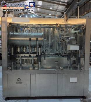 Line for filling cans of carbonated beverages with gas, 1,000 cans per hour.