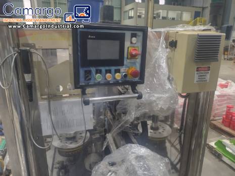 Automatic stainless steel labeling machine with two heads for Narita self-adhesive labels