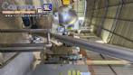 Inclined screw conveyor with stainless steel silo
