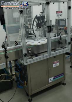 Rotary filling line for dropper bottles with Certo cylindrical self-adhesive labels