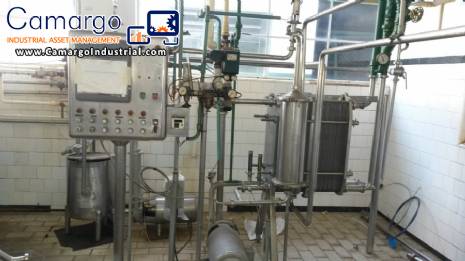 Complete set 7,500 litres for cheese milk pasteurizer