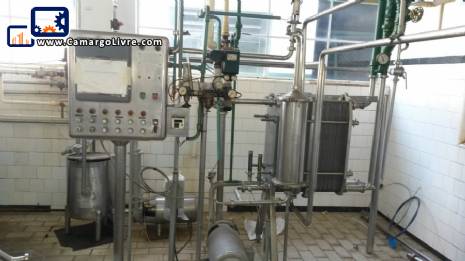 Complete set 7,500 litres for cheese milk pasteurizer