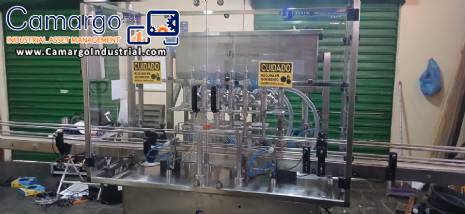 Linear filling machine with 6 pistons filling system