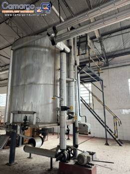 Jacketed tank with circulator and mixer for 20,000 liters of soap