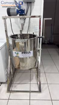 Stainless steel cooking pot with gas and electric heating, PRSUL 80 liters, for sweets and dairy products.