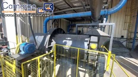 Ball mill, 16 tons/hour, 50 HP Ball mill, 16 tons/hour, 50 HP