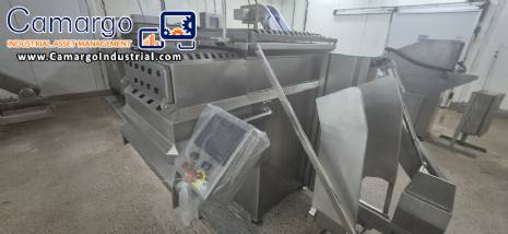 Stainless steel paddle mixer with 2 shafts, Simetria MMF300, for meat, sausages, and pet food. Stainless steel paddle mixer with 2 shafts, Simetria MMF300, for meat, sausages, and pet food.